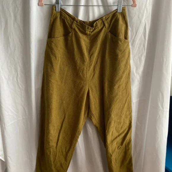 Alix Cotton Check Trousers | Golden Olive, Medium - Picture 4 of 10